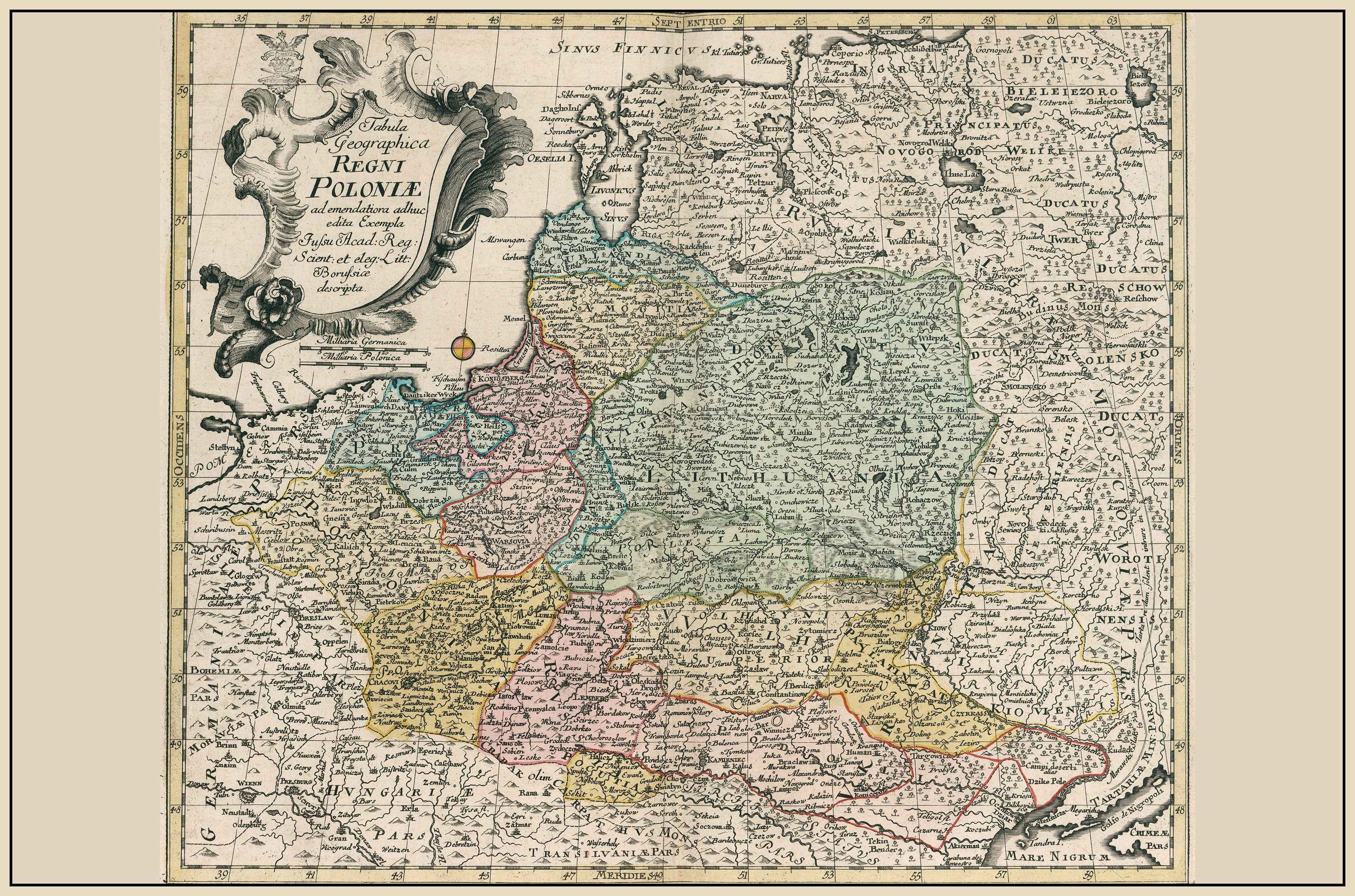 1753 Polish-Lithuanian Commonwealth Historical Wall Map - Strategy Maps